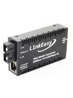   LinkEasy EMC média konverter, 1 x 10/100 Base-T + 1 x SM, 20KM, SC, egyszálas (SF), 1550T/1310R