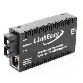   LinkEasy EMC média konverter, 1 x 10/100 Base-T + 1 x SM, 20KM, SC, egyszálas (SF), 1550T/1310R