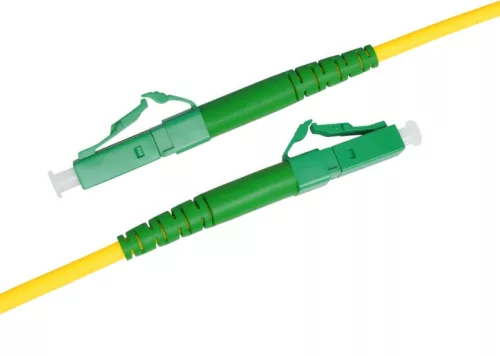 LC/APC monomódusú szimplex patch kábel, 2mm LSOH köpeny, OS2 G657.A1 szál, 0,5m