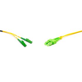 E2000 kompatibilis duplex patch kábel  2xLSH/APC + 2xSC/APC csatlakozóval, 3mm, 9/125 LSZH,1 m   E2000 kompatibilis duplex patch kábel  2xLSH/APC + 2xSC/APC csatlakozóval, 3mm, 9/125 LSZH,1 m