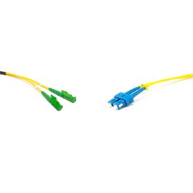 E2000 kompatibilis duplex patch kábel  2xLSH/APC + 2xSC/UPC csatlakozóval, 3mm, 9/125 LSZH, 10 m   E2000 kompatibilis duplex patch kábel  2xLSH/APC + 2xSC/UPC csatlakozóval, 3mm, 9/125 LSZH, 10 m