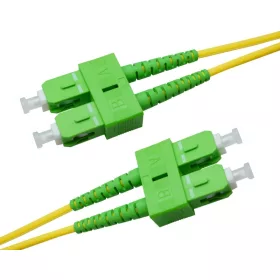   SC/APC monomódusú duplex patch kábel, 2mm LSOH köpeny, OS2 G657.A1 szál, 30m
