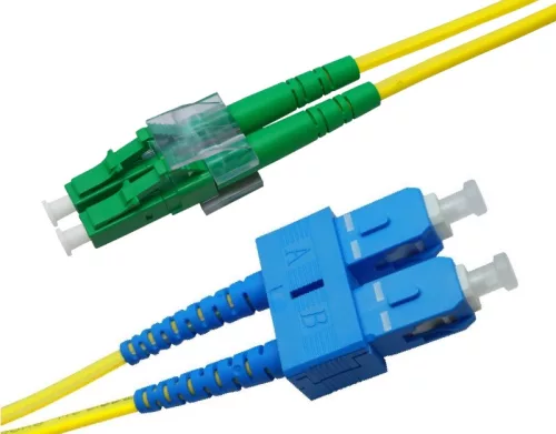 SC/UPC-LC/APC monomódusú duplex patch kábel, 2mm LSOH köpeny, OS2 G657.A1 szál, 1,5m
