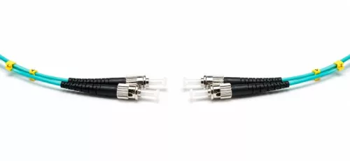 ST/UPC multimódusú duplex patch kábel, 3mm LSOH köpeny, OM3, 0,5m