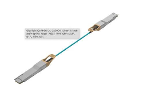 Gigalight QSFP56-DD 2x200G  Direct Attach aktív optikai kábel (AOC), 1m, OM4 MMF, 0~70 hőm. tart.