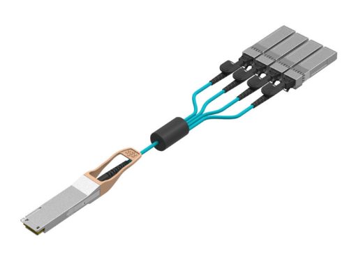 Gigalight QSFP28 - 4xSFP28 Direct Attach aktív optikai kábel (AOC), 1m, OM3 MMF, 0~70 hőm. tart.