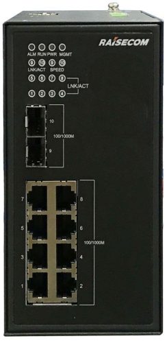 L2 DIN sínes menedzselhető ipari switch, 2xSFP + 4xGE RJ45,1xAC (110-220V AC/170~300 VDC)