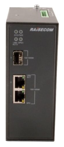 L2 DIN sínes menedzselhető ipari switch, 1xSFP + 2xGE RJ45, 1xAC (110-220V AC/170~300 VDC)