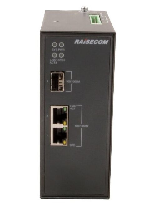 L2 DIN sínes menedzselhető ipari switch, 1xFE/GE SFP + 2xGE RJ45, 12/24VDC (10~36 VDC)