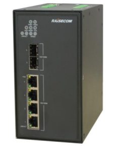   L2 DIN sínes menedzselhető ipari switch, 2x100/1000 SFP + 4xGE RJ45 + 1 alarm, 2xDC (20~72 VDC)