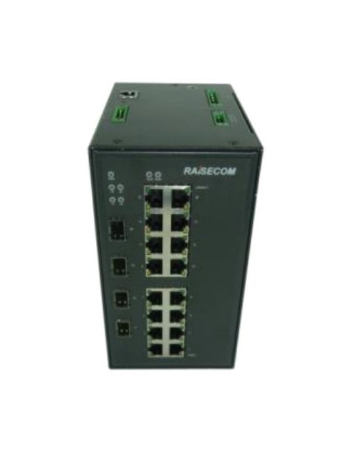 L2 DIN sínes menedzselhető ipari switch, 4x100/1000 SFP + 16xGE RJ45 + alarm, 1xAC (85~264 VAC)
