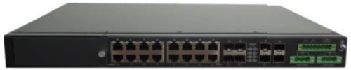 L2 menedzselhető ipari switch, 19"RM, 4x10G SFP++4xGE combo+12xGE RJ45+1 bővítőhely,2xAC (100~240V)