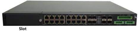 L2 PoE ipari switch,19"RM, 4x10G SFP++4xGE combo+12xGE RJ45 90W PoE+1 bővítőhely,1xDC (20~72V),540W