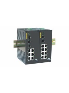   FirstMile menedzselhető ipari switch,7x10/100BaseTX+1x10/100/1000BaseTX+2xGE SFP,duál DC PSU,DIN sín