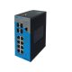 FirstMile menedzselhető ipari switch, 8x10/100/1000BaseTX+4x1G/10G-BaseX SFP+, duál DC PSU, DIN sín