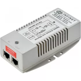   Infinet gigabit ethernet AC(110-240VAC) - 48VDC  beltéri tápegység, RJ-45 csatlakozókkal