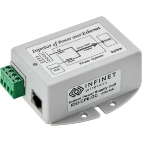   Infinet beltéri DC/DC Fast Ethernet PoE tápegység. Kimenet: +48V, Bemenet: ±36...±72V,24W