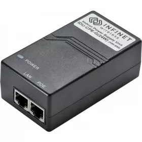   Infinet beltéri AC/DC Gigabit PoE tápegység. Kimenet: +55V, Bemenet: 100-240V, 28W