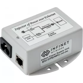   Infinet  AC(110-240VAC) - 24VDC  beltéri tápegység, RJ-45 csatlakozókkal, 10/100BaseT Ethernet