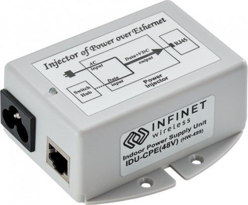 Infinet  AC(110-240VAC) - 24VDC  beltéri tápegység, RJ-45 csatlakozókkal, 10/100BaseT Ethernet