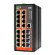 CTC menedzselhető DIN sínes ipari switch, 16x10/100Base-T + 4x100/1000Base-X SFP, 12/24/48V, -40~75?