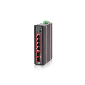 CTC web smart kompakt ipari switch, 4x10/100BaseT + 2x100/1000-X SFP, 12/24/48VDC, -40°C~75°C   CTC web smart kompakt ipari switch, 4x10/100BaseT + 2x100/1000-X SFP, 12/24/48VDC, -40°C~75°C