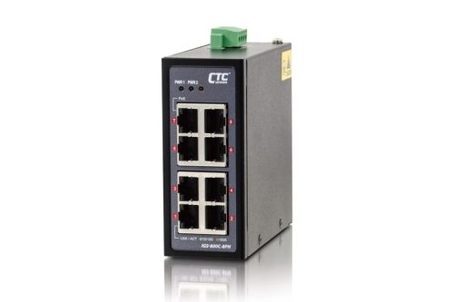 CTC nem menedzselhető kompakt ipari PoE switch,8x10/100/1000T PoE+(30W),240W,-40°C~75°C