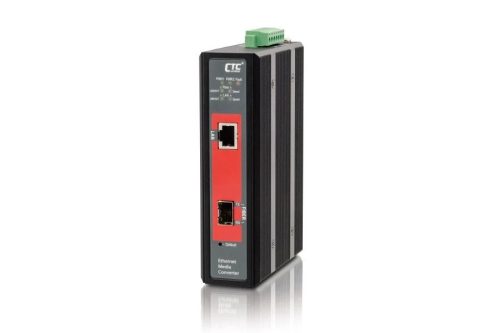 CTC Union menedzselhető ipari 10/100/1000T-100/1000X SFP konverter (SFP modul nélkül), -10°C ~ 60°C