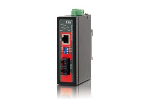 CTC Union nem menedzselhető ipari Fast Ethernet konverter,SC, 2Km, 1310nm, 11dB, MM, -40°C ~ 75°C