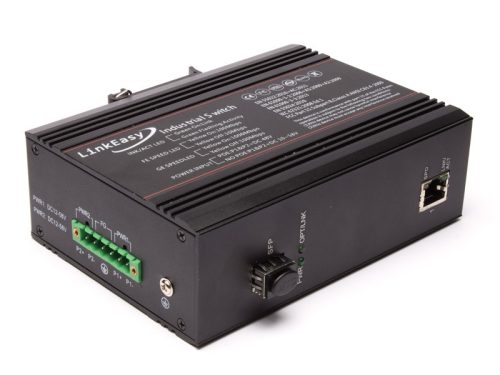 LinkEasy ipari PoE média konverter,1xGE SFP+1x10/100/1000T 802.3af/at,duál 48V DC, DIN sín, -40~+85C