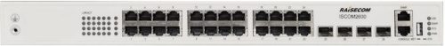 Raisecom menedzselhető L2 Gigabit access switch, 24x10/100/1000Base-T + 4xGE SFP port, DC PSU