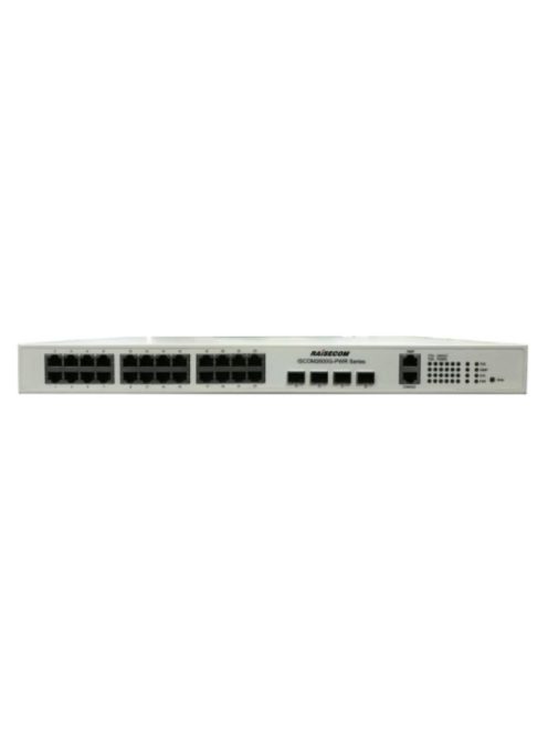Raisecom menedzselhető L2 Gigabit access switch, 24x100/1000Base-X SFP + 4x1/10GE SFP+ port, 2xAC PSU