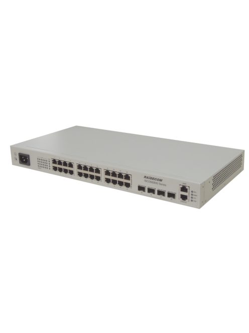 Raisecom L2 access switch 24x10/100/1000BASE-T PoE + 4x10G SFP+ optikai interfész, 1xAC tápegység