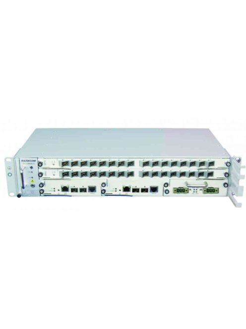 Raisecom 2U GPON OLT alap konfiguráció: 16 GPON SFP port, 2xGbE/10GbE port,1 ventilátor, duál DC PSU