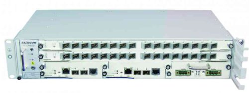 Raisecom 2U GPON OLT alap konfiguráció: 16 GPON SFP port, 2xGbE/10GbE port,1 ventilátor, duál DC PSU