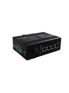   LinkEasy ipari PoE switch,1xGE SFP+4x10/100/1000T 802.3af/at,duál 48V DC bemenet,DIN sín, -40~+85C