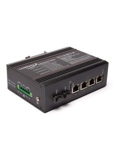   LinkEasy ipari PoE switch,2xGE SFP+4x10/100/1000T 802.3af/at,duál 48V DC bemenet,DIN sín, -40~+85C