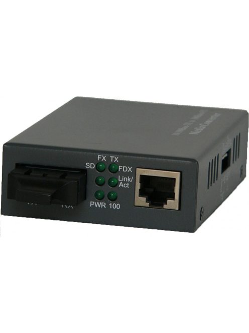 LinkEasy Pro Fast Ethernet média konverter, MM 1310 nm, 2km (SC), külső táp