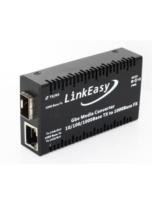 LinkEasy Mini GE média konverter, 10/100/1000BaseT - 1000BASE-X SFP (SFP modul nélkül), -20~65C