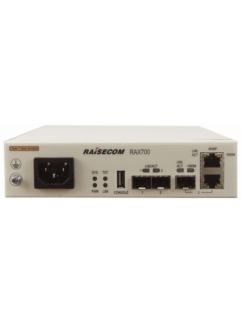 Raisecom CE demarkációs eszköz, 2xGE SFP NNI+1xGE Combo UNI portok, Univerzális (AC/DC) PSU