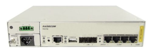 Raisecom CE demarkációs eszköz, 2xGE SFP NNI+4xGE RJ45 UNI portok, AC+DC PSU modul, -20 ~ 65C