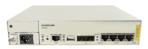 Raisecom CE demarkációs eszköz, 2xGE SFP NNI+4xGE RJ45 UNI portok, 1xAC PSU modul, -20 ~ 65C