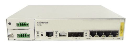 Raisecom CE demarkációs eszköz, 2xGE SFP NNI+4xGE RJ45 UNI portok, 2xDC PSU modul, -20 ~ 65C