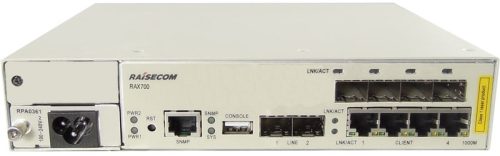 Raisecom IP/MPLS Carrier Ethernet demarkációs switch, 2xGE SFP NNI+4xGE Combo UNI, 1xAC PSU modul