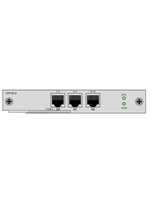 10xFXS modul Raisecom iTN221 sasszéhoz, 3xRJ45 interfész, összesen 10 (4+4+2) FXS szolgáltatáshoz