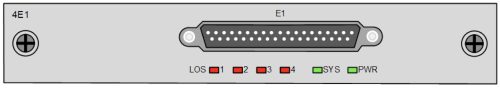 4xE1 modul Raisecom iTN221 sasszéhoz, unbalanced DB37 interfésszel