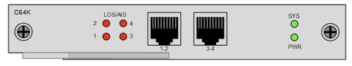 4x64K modul Raisecom iTN221 sasszéhoz, 2 fizikai RJ45 interfész, mindegyiken 2 x codir 64K adat