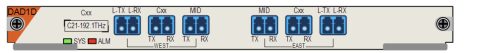 Raisecom DWDM kétszálas kétirányú 4x optikai add-drop kártya, 21CH